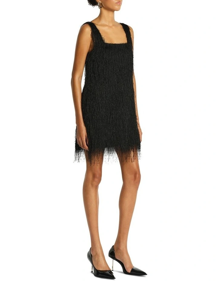 Dolce Fringe Dress in Black image 3