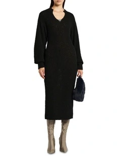 Hibernate Knit Dress in Noir