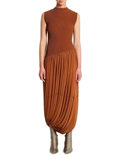 Apocalypse S/l Knit Dress in Rust