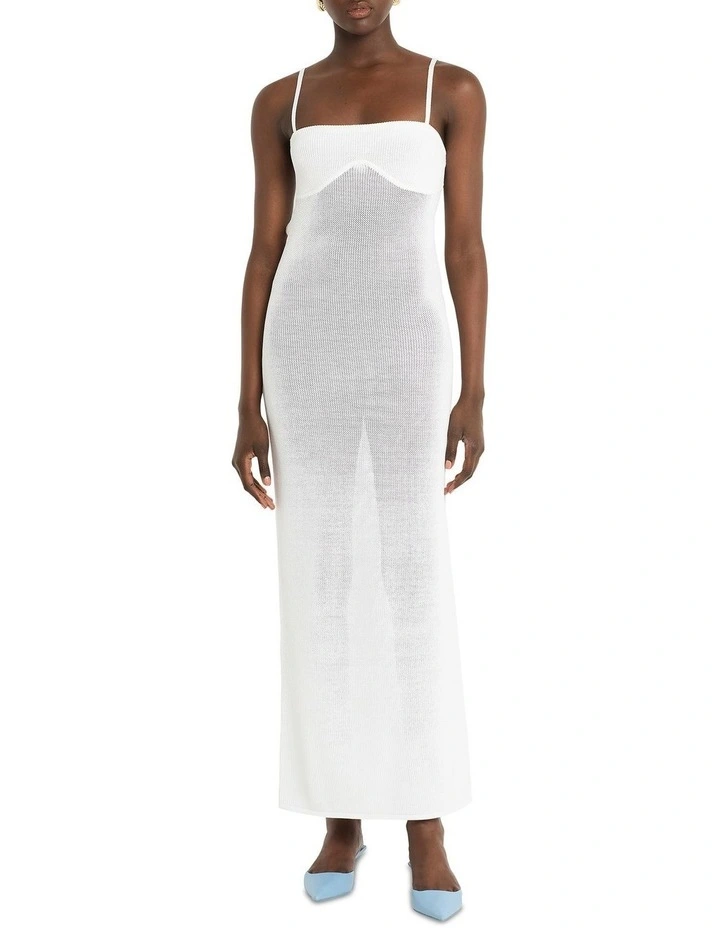Dream Weaver Knit Dress in Ivory image 1