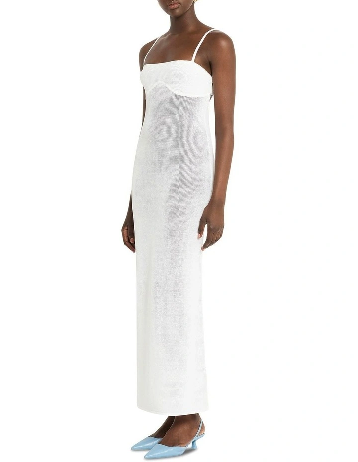 Dream Weaver Knit Dress in Ivory image 3