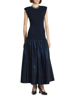 Super Moon Knit Dress in Navy