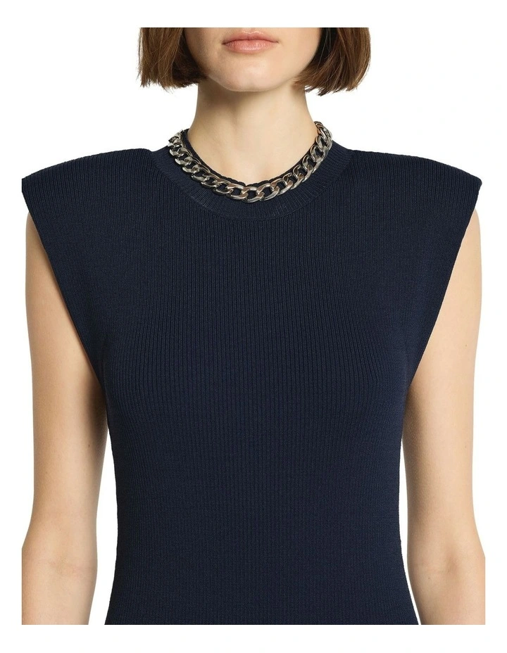 Super Moon Knit Dress in Navy image 4