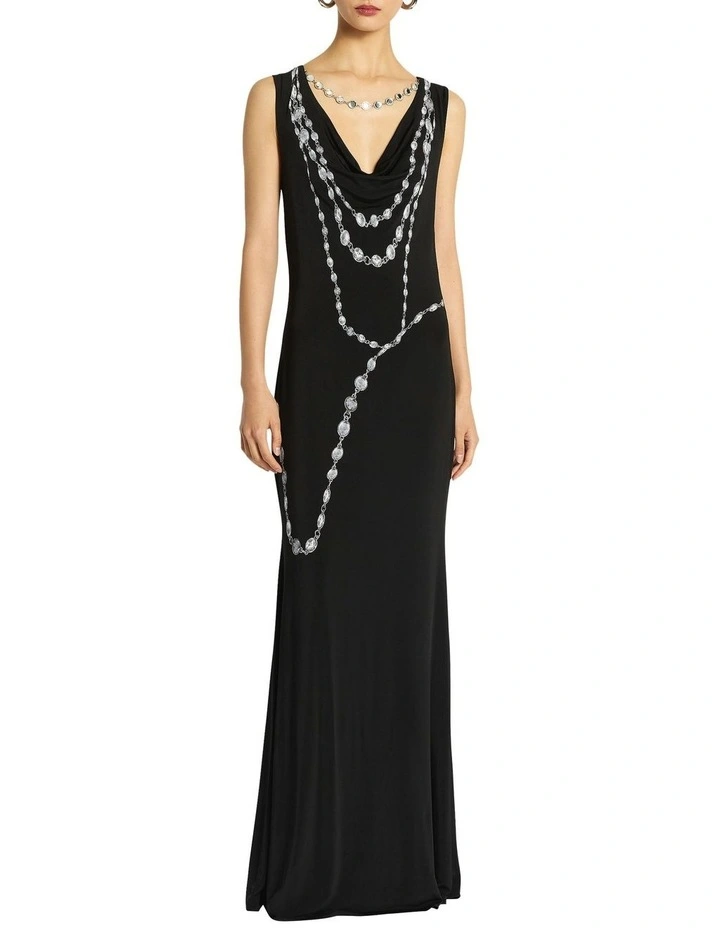 Illusions Gown in Silver/Print image 1