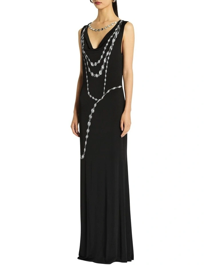 Illusions Gown in Silver/Print image 4