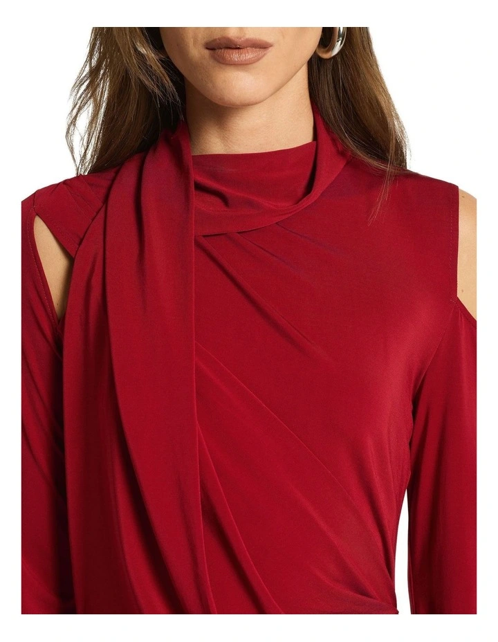 Night Jazz Mini Dress in Dark Red image 4