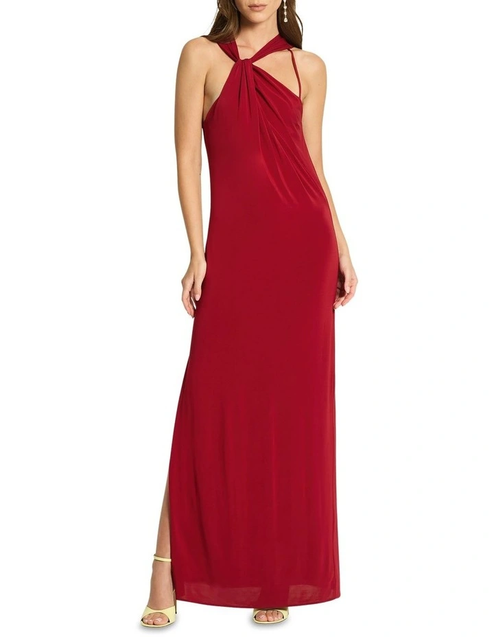 Night Jazz Strap Dress in Dark Red image 1