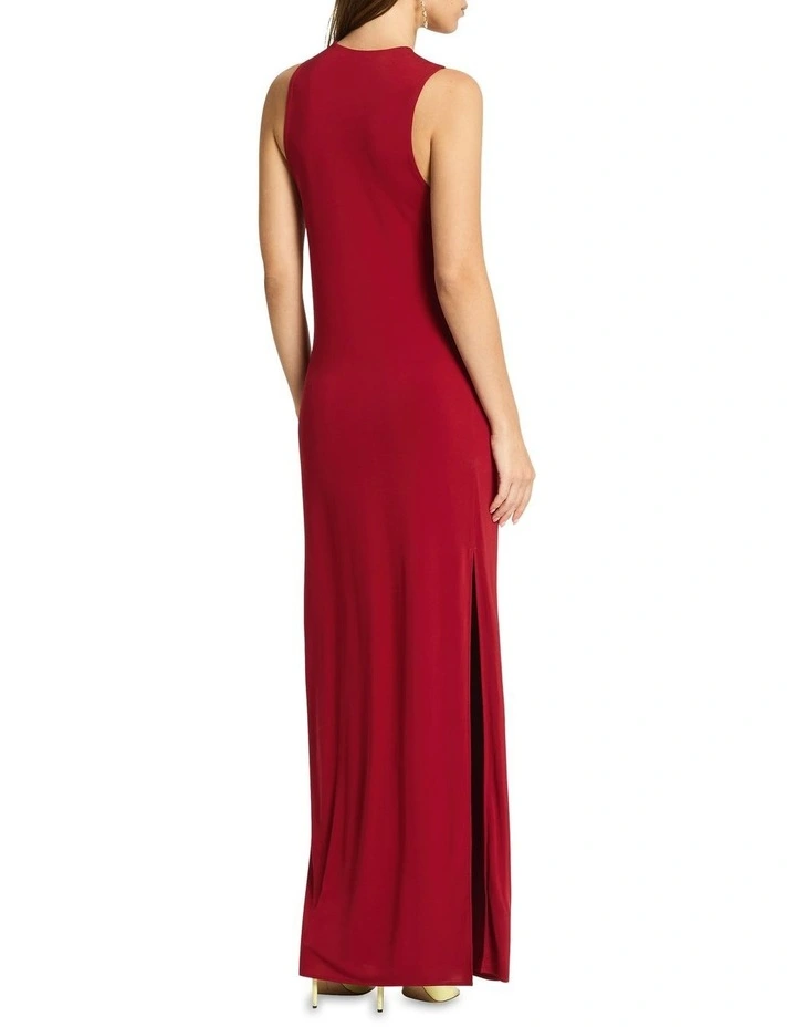 Night Jazz Strap Dress in Dark Red image 2