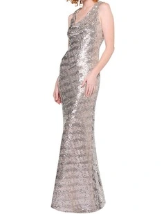 Silver Mirror Dress in Silver