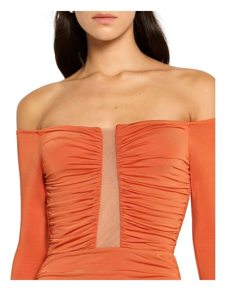 In Orbit Jersey Midi Dress in Burnt Orange image 3