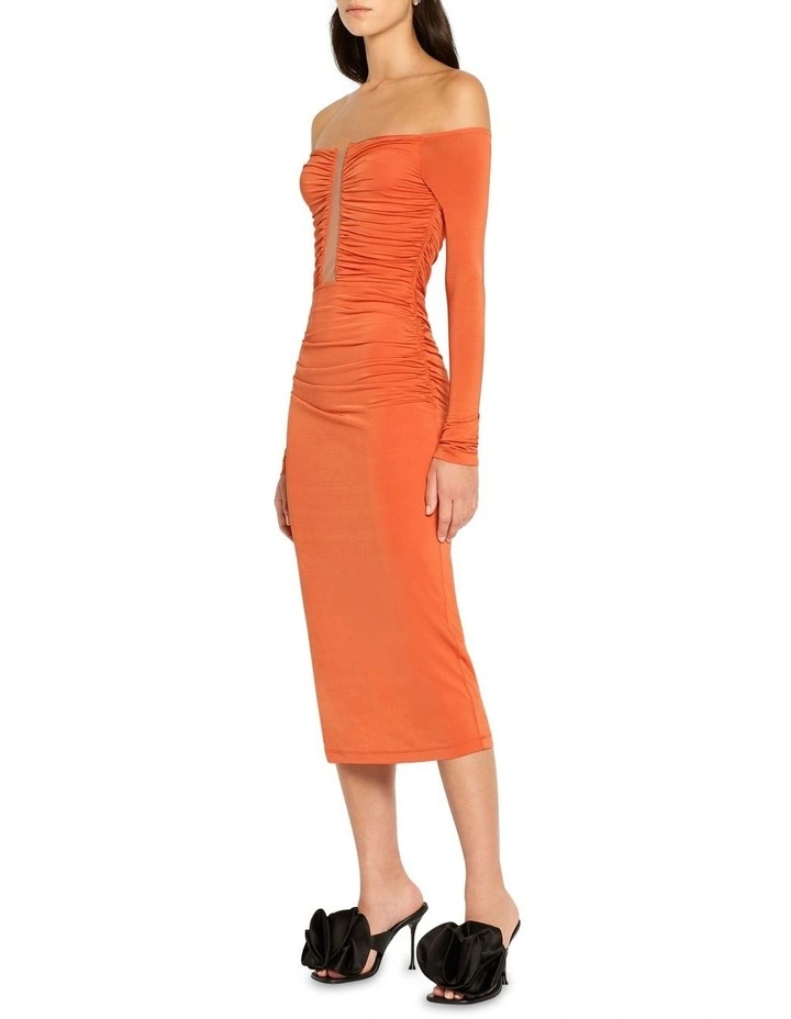 In Orbit Jersey Midi Dress in Burnt Orange image 4