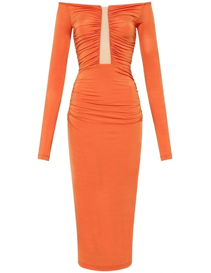 In Orbit Jersey Midi Dress in Burnt Orange image 5