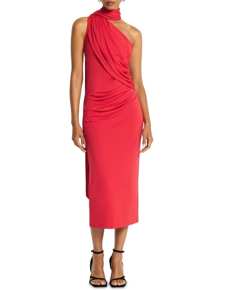Monroe Halterneck Dress in Rhubarb image 2