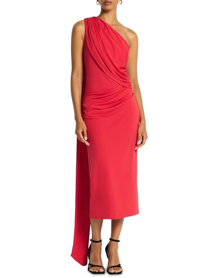 Monroe Halterneck Dress in Rhubarb image 4