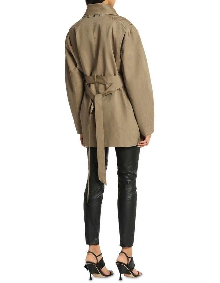 Monologue Trench Coat in Mushroom image 2