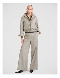 Amelie Stretch Linen Jacket in Fern Check