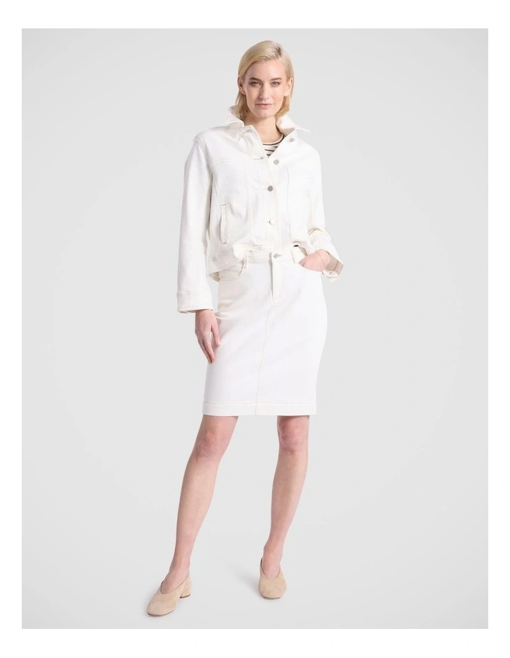 Esme Denim Jacket in White image 1