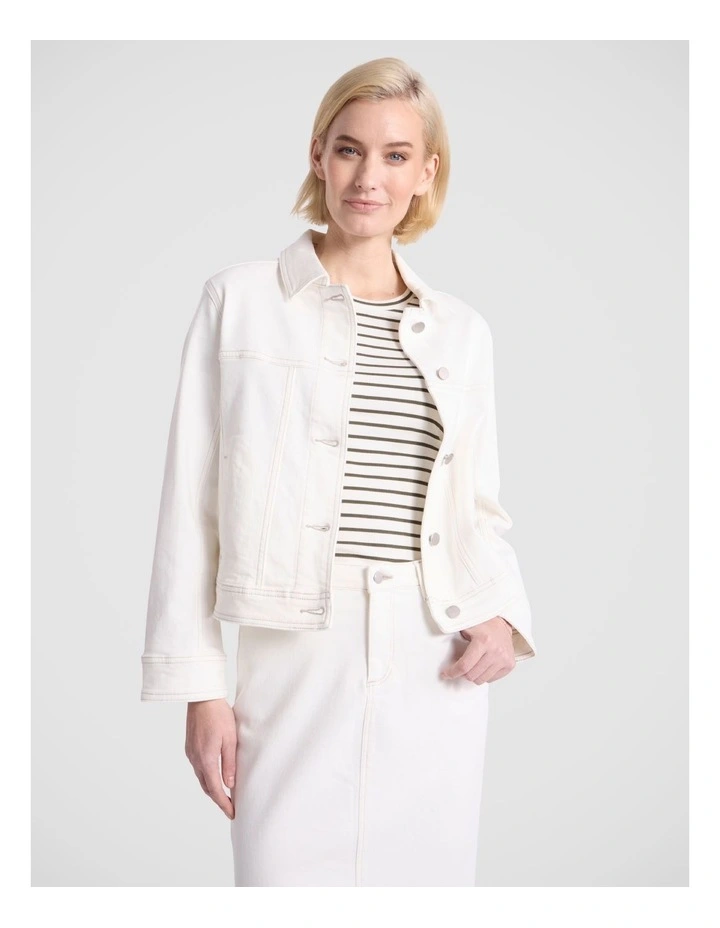 Esme Denim Jacket in White image 2