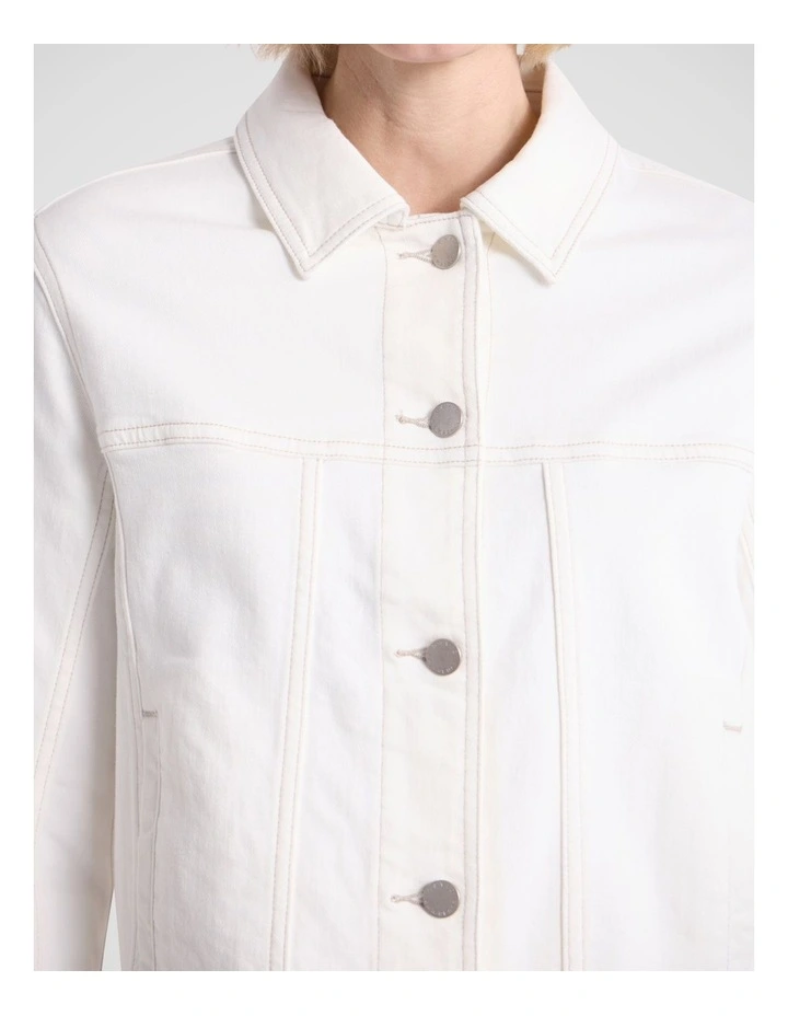 Esme Denim Jacket in White image 3