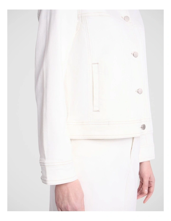 Esme Denim Jacket in White image 4
