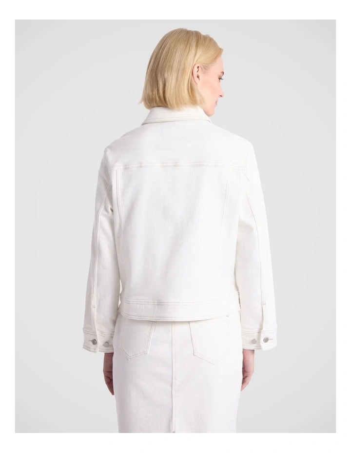 Esme Denim Jacket in White image 5
