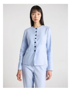 Della Short Jacket in Hydrangea Blue