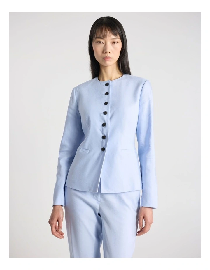 Della Short Jacket in Hydrangea Blue image 1