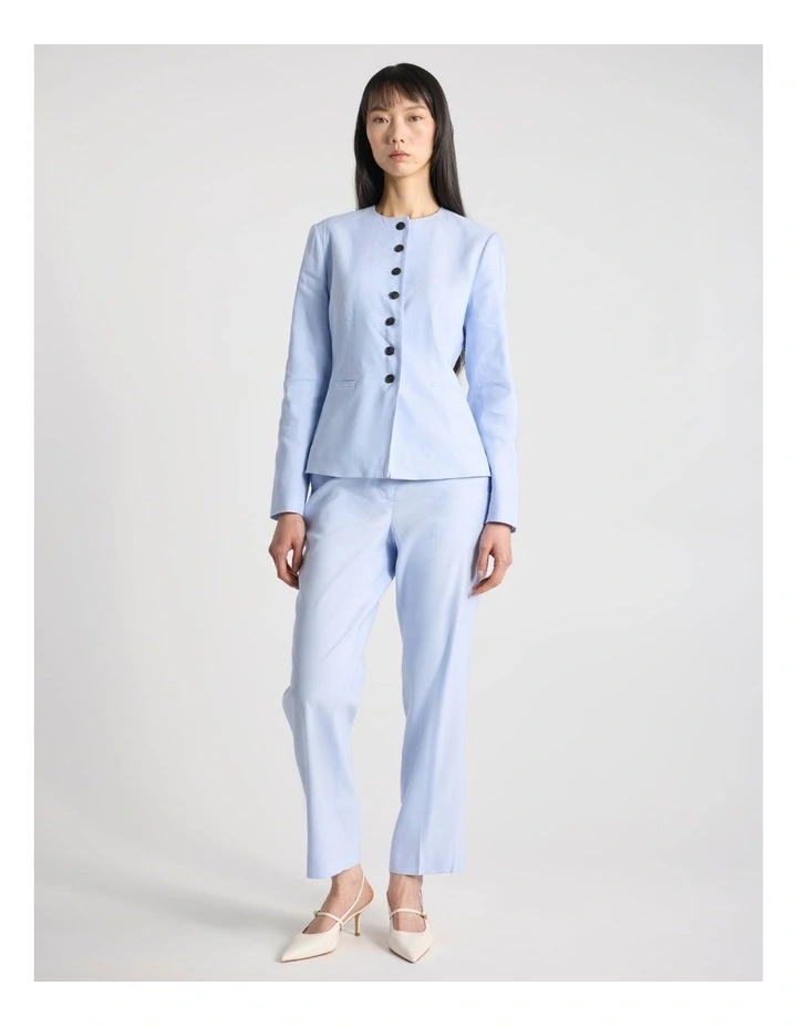 Della Short Jacket in Hydrangea Blue image 2