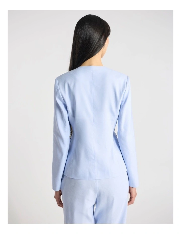 Della Short Jacket in Hydrangea Blue image 3