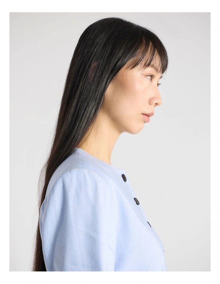 Della Short Jacket in Hydrangea Blue image 4
