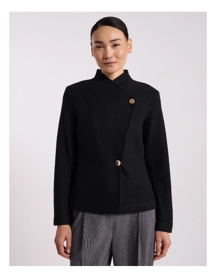 Katrina Felted Wool Jacket in Black image 2