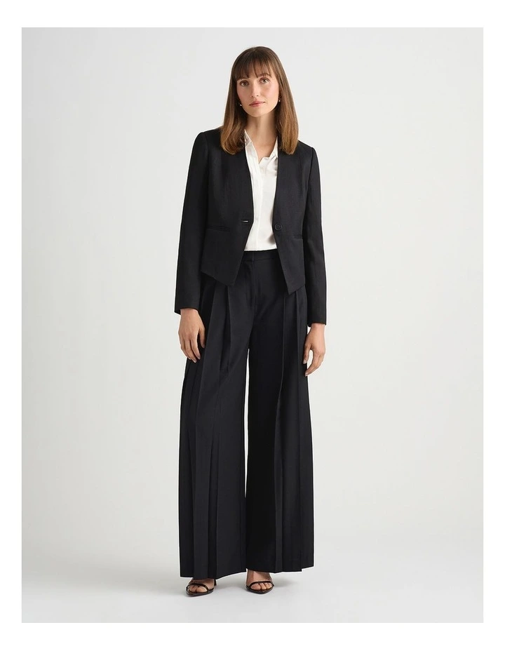 Liliosa Linen Blend Jacket in Black image 1