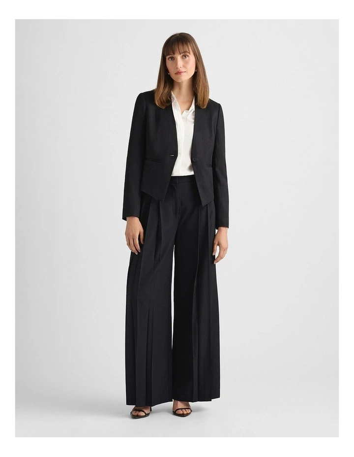 Liliosa Linen Blend Jacket in Black image 2