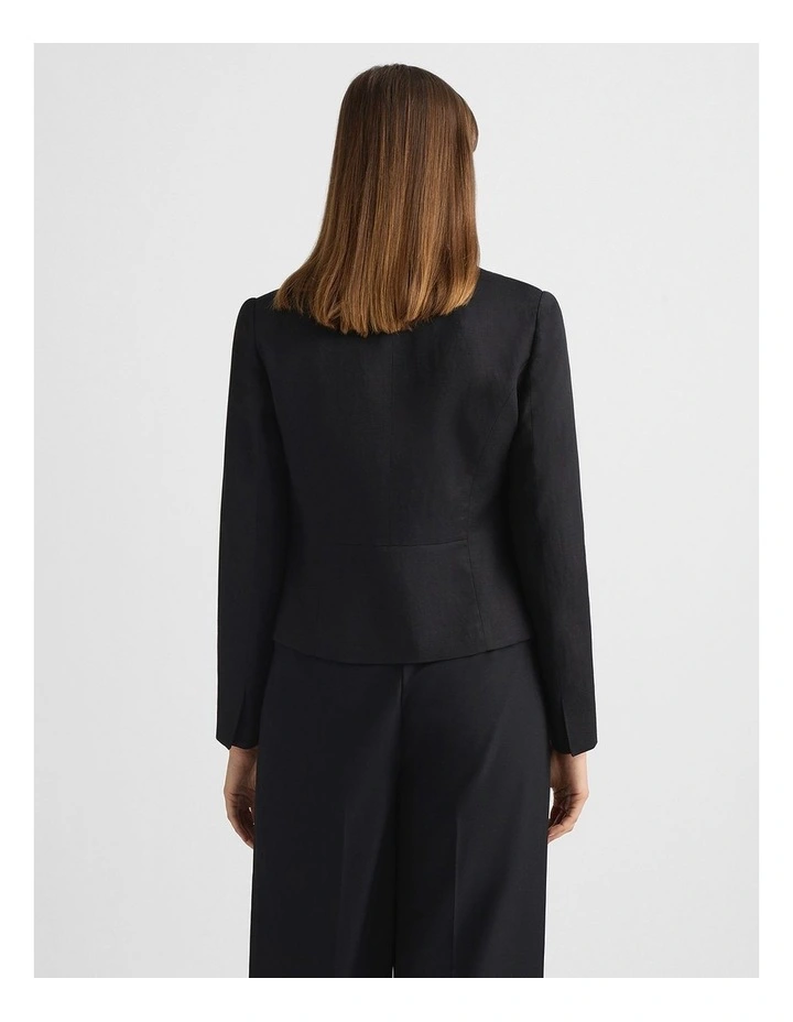 Liliosa Linen Blend Jacket in Black image 3