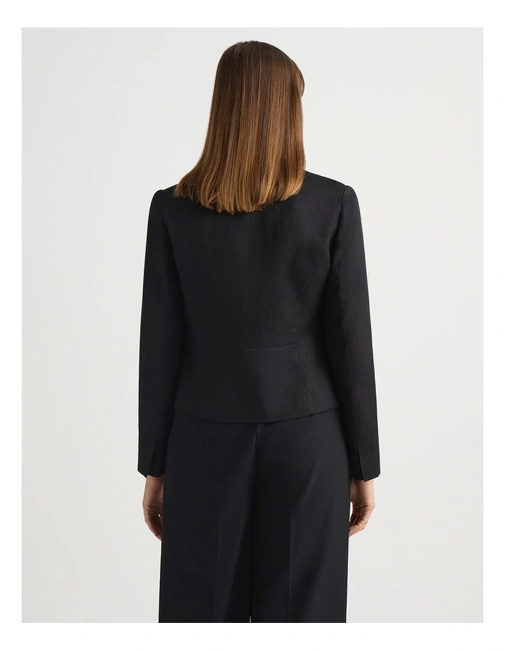 Liliosa Linen Blend Jacket in Black image 4