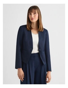 Liliosa Linen Blend Jacket in Ink