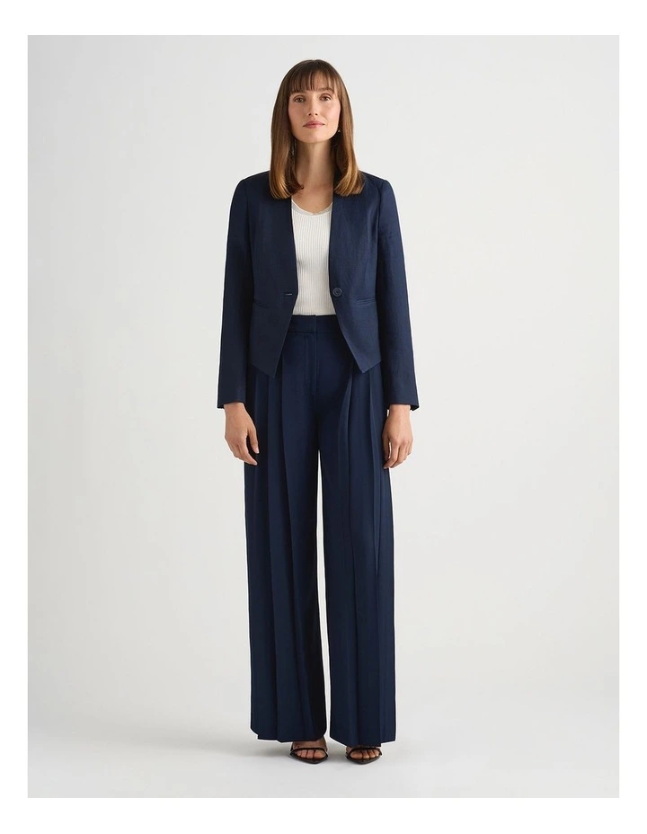 Liliosa Linen Blend Jacket in Ink image 1