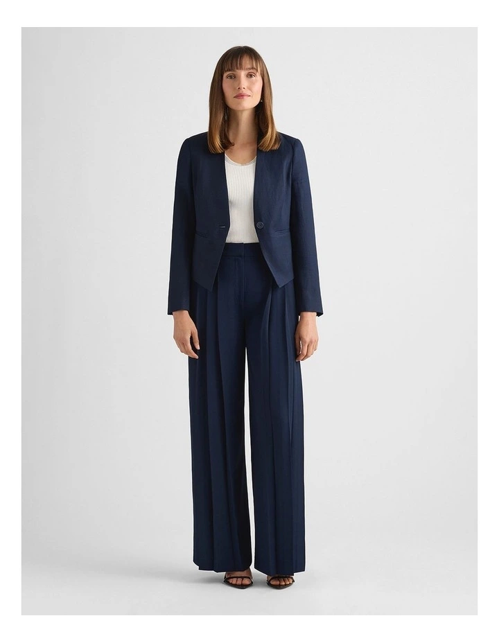 Liliosa Linen Blend Jacket in Ink image 2