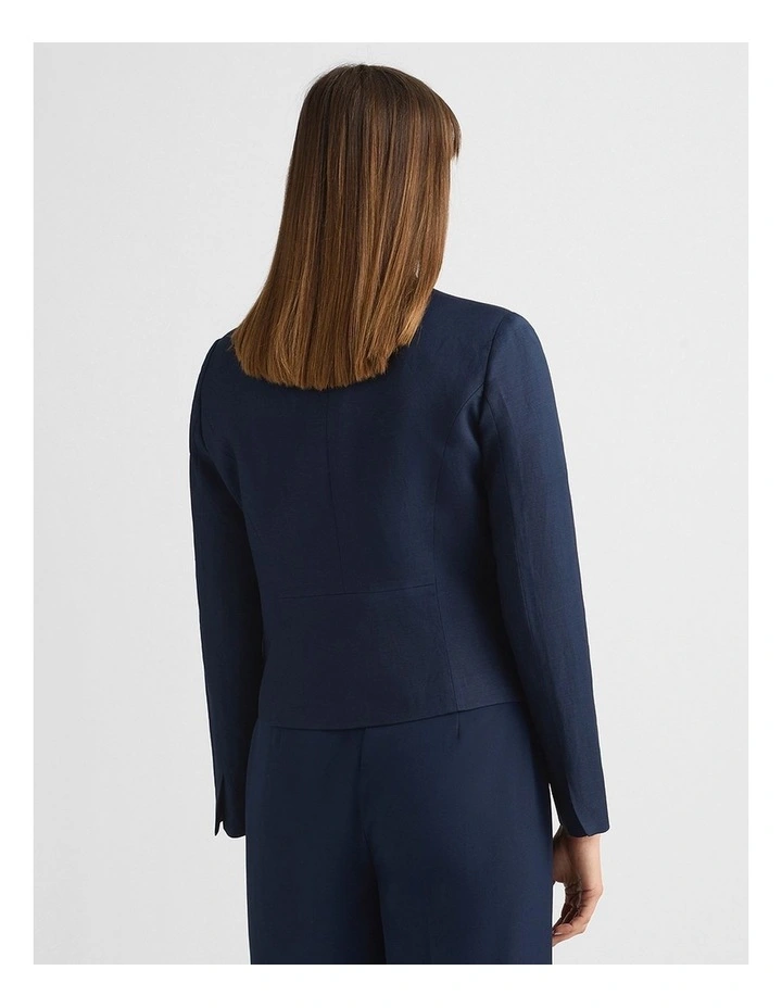 Liliosa Linen Blend Jacket in Ink image 3