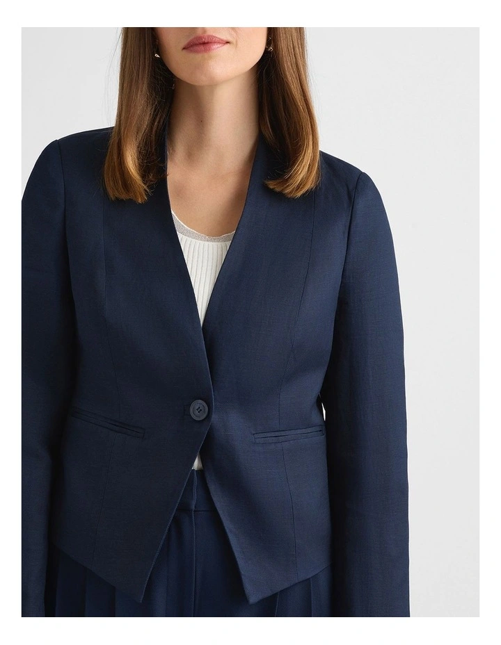 Liliosa Linen Blend Jacket in Ink image 4