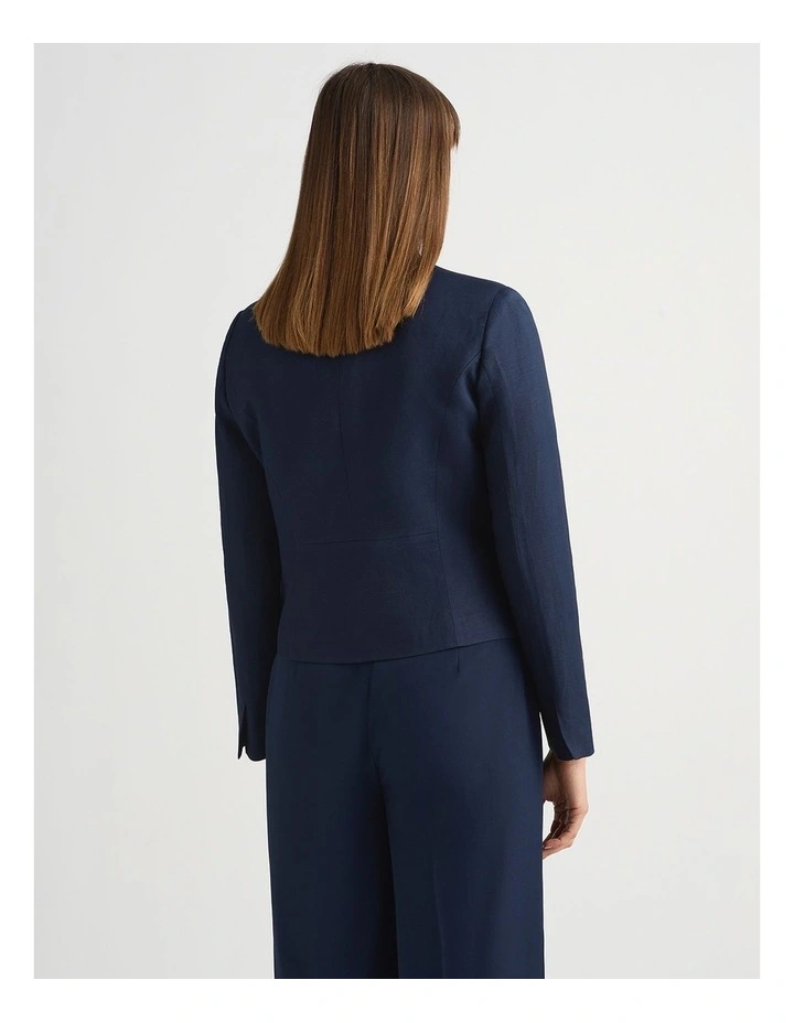 Liliosa Linen Blend Jacket in Ink image 4