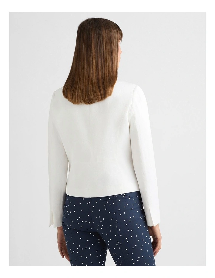 Liliosa Linen Blend Jacket in Ivory image 3