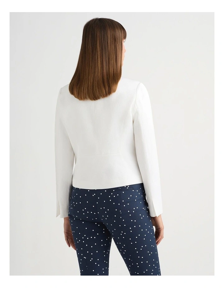 Liliosa Linen Blend Jacket in Ivory image 4
