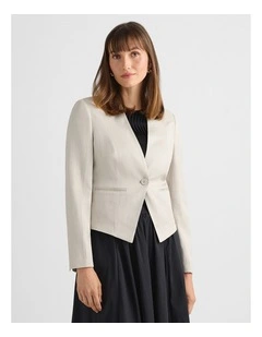 Liliosa Linen Blend Jacket in Stone