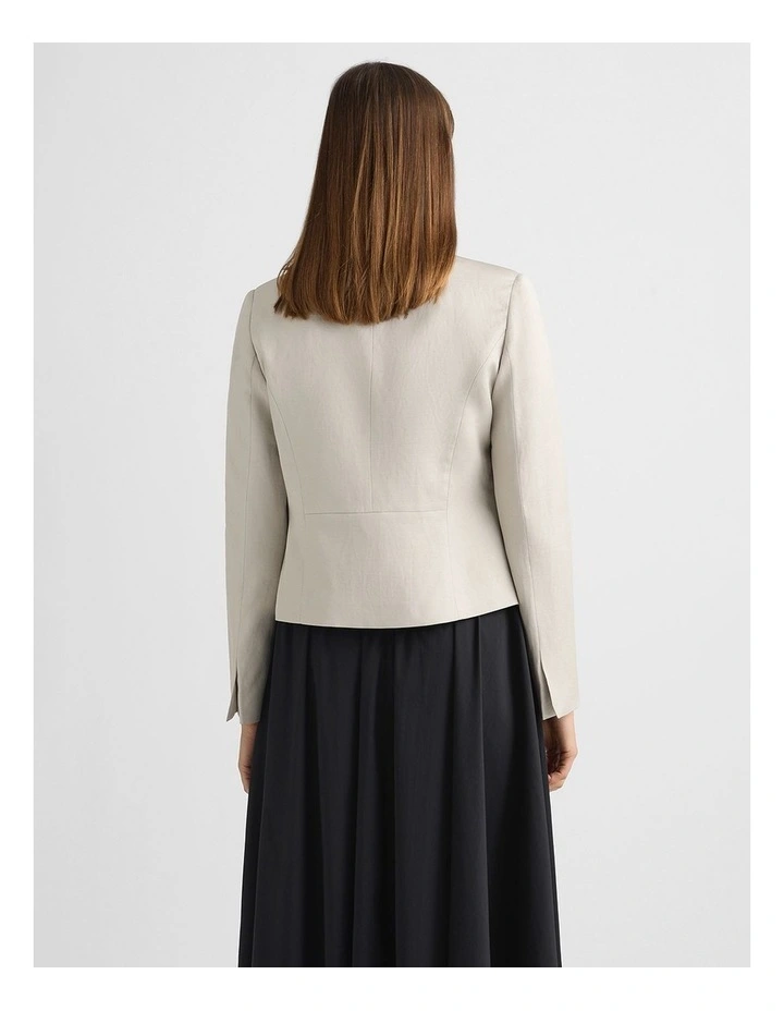 Liliosa Linen Blend Jacket in Stone image 3