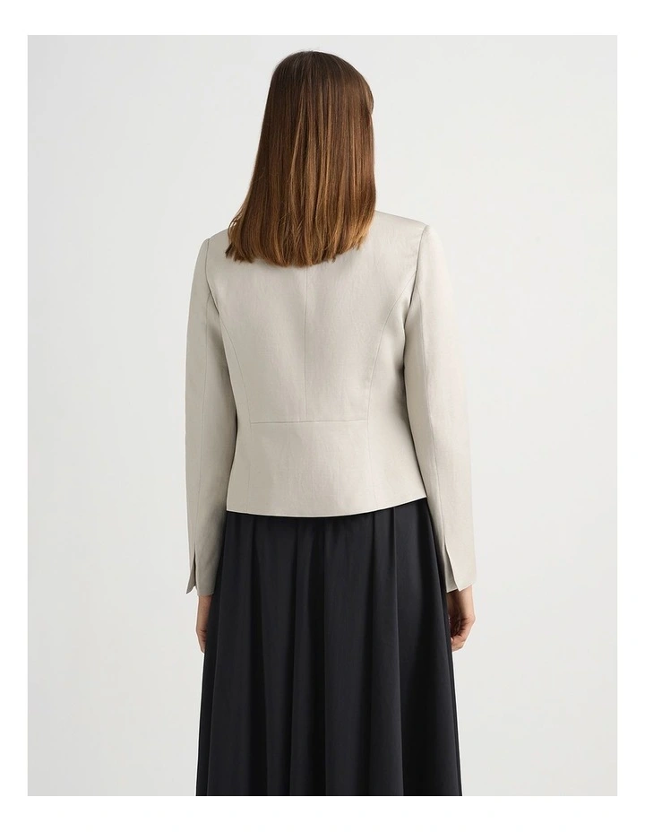 Liliosa Linen Blend Jacket in Stone image 4