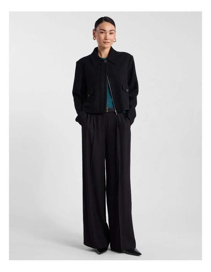 Cosmos Felted Wool Jacket in Black image 2