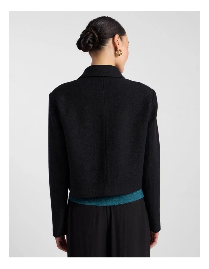 Cosmos Felted Wool Jacket in Black image 3