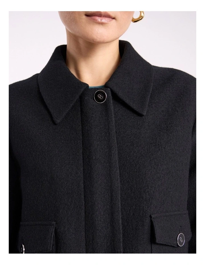 Cosmos Felted Wool Jacket in Black image 3