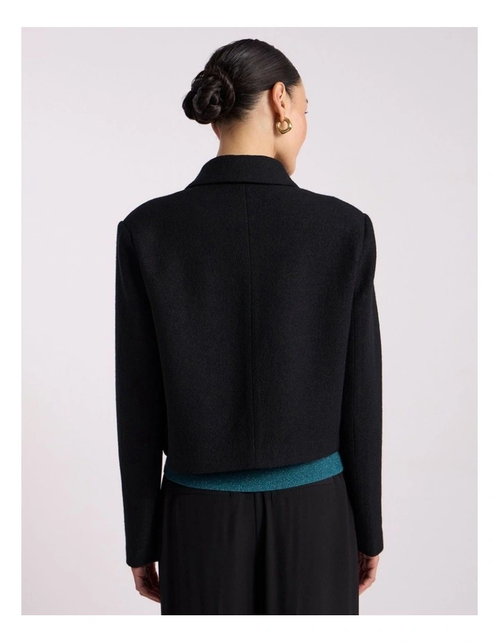 Cosmos Felted Wool Jacket in Black image 4